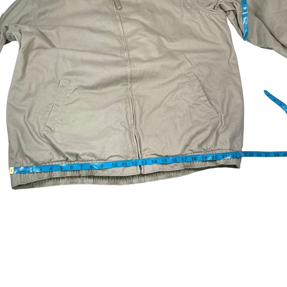 Chaps XLT Tan Harrington Jacket Full Zip Cotton Twill Khaki Preppy Grandpa Core